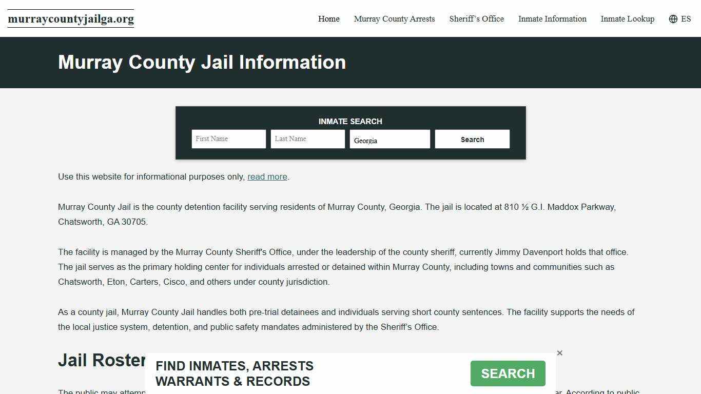 Murray County, GA Jail Roster, Inmate Info